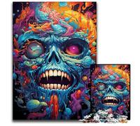 Painting Colorful Skull 1000 Piece Jigsaw Puzzles for Adults PaperJigsaw Puzzles for Adults for Teenager & Families Perfect DIY Decor & Brain Teasing Challenge 1000 PCS(38x26cm)