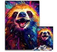 Painting Colorful Sloth Art 1000 Piece Jigsaw Puzzles for Adults PaperJigsaw Puzzles for Adults for Teenager & Families Perfect DIY Decor & Brain Teasing Challenge 1000 PCS(38x26cm)