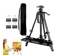 Painting Easel Stand, Tripod Pull-Out Easel with Height-Adjustable Frame, Foldable Canvas Holder with Colour Tray for Artists, Teenagers, Table, Floor and Outdoor Use