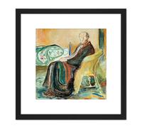 Painting Edvard Munch Self Portrait With The Spanish Flu 1919 8X8 Inch Square Wooden Framed Wall Art Print Picture with Mount Artery8 Black One Size