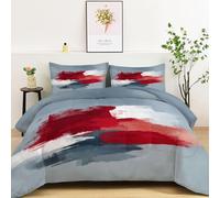 Painting Elements Abstract Art Premium Reversible Duvet Set - Modern Printed Bedding - Soft & Hypoallergenic Coverless Duvet - Stylish Double-Sided Design for Bedroom Decor, 240 x 260 cm, Grey