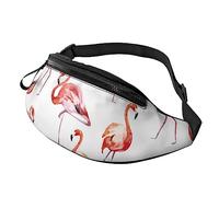 Painting Flamingo Sport Waist Bag Travel Bumbags with Zipper and Earphone Hole, Running Fanny Pack Waist Pack with Adjustable Belt for Men Women