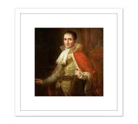 Painting Flaugier Giuseppe Bonaparte King Jose I Of Spain 8X8 Inch Square Wooden Framed Wall Art Print Picture with Mount Artery8 White One Size