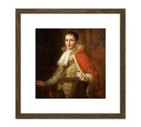 Painting Flaugier Giuseppe Bonaparte King Jose I Of Spain 8X8 Inch Square Wooden Framed Wall Art Print Picture with Mount Artery8 Brown One Size