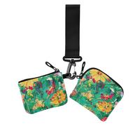 Painting Impressionism Green Women's Coin Pouches Card Holder Mini Fashion ID Card Holders Protector with Wristlet Strap for Lady 2 Pcs, painting Impressionism green, One Size, Print Art
