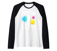 Painting is My Hobby Paintball Player Paint Shooting Air Gun Raglan Baseball Tee