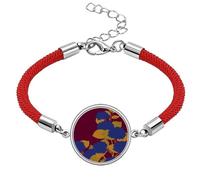 Painting Japanese Culture Flower Blue Lucky Red String Bracelet Rope Bracelet Handmade