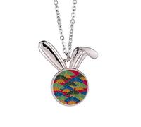 painting japanese culture Rabbit Necklace Pendant Bunny Animal Jewelry Gift