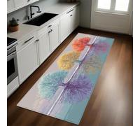 Painting Kitchen Rug Mat Retro Tree Reflections 50 x 80 cm Non-Slip Rubber Backed Washable Long Floor Mat Carpet Runner for Hallway Dining Room Entrance