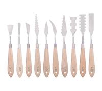 Painting Knife Set - 10 Piece Stainless Steel Spatula Spatula Painting Tools Metal Knife Wooden Handle