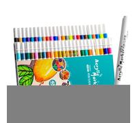 Painting Markers For Kids - Fine Tip And Brush Tip Pens | Quick-Drying Art Supplies, Waterproof Crafts Colors Pen For Paper, Pottery, Stones, Backpacks, Glass, Eggs