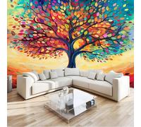 Painting Mural Wallpaper Painted Tree of Life Wall Murals for Bedrooms Living Room Children Nursery Wall Mural Art Decor W400 x H280 cm Wall Decoration Paper Poster