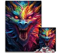 Painting of Colorful Dragon Jigsaw Puzzles for Adults 1000 Piece Wooden Jigsaw Puzzles Perfect for Christmas Halloween Easter New Year 1000 PCS(75x50cm)
