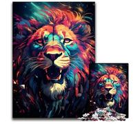Painting of Colorful Lion 1000 Pieces Puzzles for Adults Paper Jigsaw Puzzles Perfect for Halloween Christmas Birthday Gift 1000 PCS(38x26cm)