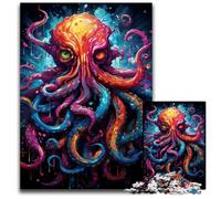 Painting of Colorful Skull Octopus 1000 Piece Jigsaw Puzzle Difficult Puzzles for Adults Perfect DIY Art Decor Or Birthday Gift 1000 PCS(75x50cm)