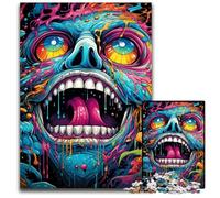 Painting of Colorful Skulls Jigsaw Puzzle 1000 Pieces Paper Jigsaw Puzzles for Adults Brain Challenge Gift Educational Activity for Teenagers 1000 PCS(38x26cm)