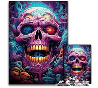 Painting of Colorful Skulls Jigsaw Puzzle 1000 Pieces Paper Jigsaw Puzzles for Adults Brain Challenge Gift Educational Activity for Teenagers 1000 PCS(38x26cm)