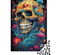 Painting of Colorful Skulls Jigsaw Puzzle, Wooden Puzzles 1000 Piece Jigsaw Intellectual Toys, Challenging Adult And Teen Casual Jigsaw Puzzle 1000pcs (75x50cm)