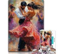 Painting of Flamenco Dancer Jigsaws Puzzles 1000 Pieces for Adults Gifts,Staycation Kill Time Every Piece Is Unique - Challenging Family Fun Game 50x75cm