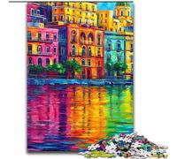 Painting of Napoli Italy Waterfront Jigsaw Puzzles for Teenagers 1000 Piece Puzzle, Family Entertainment Toys Is Ideal As A Gift for The Whole Family (26x38cm)
