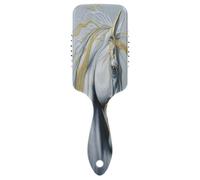 Painting Oil White Gold Horse Air Cushion Comb, Detangling Hair Brush, Anti Static Comb, Travel Hair Brushes Women