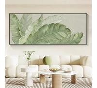 Painting On Canvas Green Leaf Modern Prints Abstract Plant Leaf Poster Wall Art Picture for Nordic Living Room Decoration 60x110cm Frameless