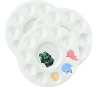 Painting Palette Paint Tray Palettes for Painting Plastic Round Palette Color Palette Mixing Palette for Painting and Oil DIY Craft Art Painting (3 PCS)