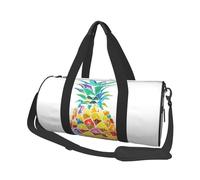 Painting Pineapple Print Travel Duffel Bag, Foldable Gym Bag Overnight Weekend Bags for Women, Large Holdall Bag Cabin Bag for Sports and Travel