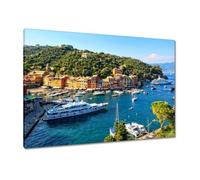 Painting printed on canvas Wall Art Decor 100x70cm Beautiful yachts in Liguria Italy No. H10745Z_PC1Z