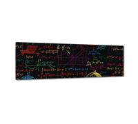 Painting printed on canvas Wall Art Decor 120x40cm Colorful math patterns - Classroom theme No. H10679M_PC3I