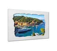 Painting printed on canvas Wall Art Decor 120x80cm Beautiful yachts in Liguria Italy No. H10745M_WFPC1B