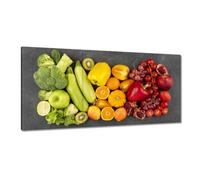 Painting printed on canvas Wall Art Decor 240x120cm Fruit and vegetable colorful madness No. H10731M_PC3BG