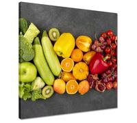 Painting printed on canvas Wall Art Decor 40x40cm Fruit and vegetable colorful madness No. H10731M_PC1CM