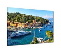 Painting printed on canvas Wall Art Decor 80x60cm Beautiful yachts in Liguria Italy No. H10745Z_PC1AK