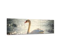 Painting printed on canvas Wall Art Decor 90x30cm Swan on the lake No. H8519Z_PC3A
