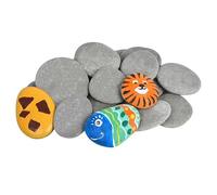 Painting Rock 16 pieces Flat River Rocks 4-6cm Beach Pebbles for Painting Smooth Large Pebbles for DIY Arts and Craft Painting