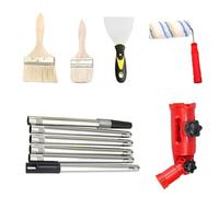 Painting Roller Set - Multifunctional Painter's Roll with Telescopic Rod and Brush, Renovation Accessories for Home Projects on Doors Furniture Fences Wooden Decks Crafts and Retouching