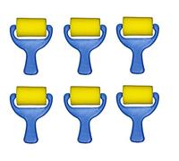 Painting rollers | Sponge roller with plastic handle | 7cm length x 2.5cm diameter | Pack of 6