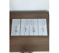 Painting Stencil 5.9 x11.8 Inch Reusable Flowers Words Plastic Template with Faith Hope Love Believe Family Words Drawing Plants Theme for Wood Fabric DIY Projects Home,Garden, Wall,Canvas