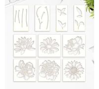 Painting Stencils - Flower Outlines, Reusable Art Templates, Decorative Craft Patterns, DIY Wall Stencil | Professional Rose Daisy Sunflower Designs Outdoor Project Creative Hobby Supplies