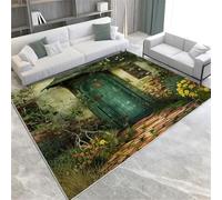Painting Style Area Rugs Dream Cottage Garden Machine Washable Non-Slip Soft Short Pile Area Rug 120 X 170 Cm For Living Room Bedroom Home Decor Carpet,120 X 170 Cm