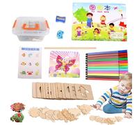 Painting Templates for Kids, Wooden Painting Stencil Kit | Wooden Reusable Template for School Projects,Hollow Pattern Board Art Levers Graffiti School Projects