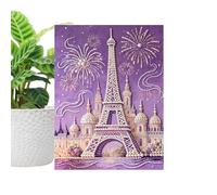 Painting - Textured Mural Creation for Restaurants | Crystal Embroidery Set with Wooden Frame & Embossed Jewel Graphics for Party, Holiday, Garden and Vacation Settings
