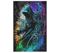 Painting The Grim Reaper Jigsaw Puzzle for Adults 1000 Piece for Kids Age 12 Years Up Woodiness Puzzles Educational Game 78×53cm