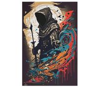 Painting The Grim Reaper Jigsaw Puzzle for Adults 1000 Piece for Kids Age 12 Years Up Woodiness Puzzles Educational Game 78×53cm