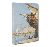 Painting The Rudder By Henry Scott Tuke Canvas Print | Gallery Wrapped 30mm Frame Wall Art | 30x20 inches | Ready to Hang | Classic Picture | Living Room Bedroom Lounge Office