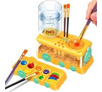 Painting Tool Automatic Brush Cleaner Water Circulation Function Train Shaped Design for Easy Use in Various Occasion Watercolour Brush Cleaner