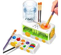 Painting Tool Automatic Brush Cleaner Water Circulation Function Train Shaped Design for Easy Use in Various Occasion Watercolour Brush Cleaner