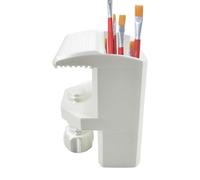 Painting Tool Organizer - Lightweight Craft Storage Rack for Artists Enthusiasts Friends Kids Home Indoor Desktop Projects | Polymer Structure with Clamp-On Design, Multiple Holders for Brushes Tools