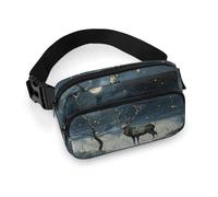 Painting Under Moonlight Fanny Pack for Men Women, Durable Sling Chest Bag with Adjustable Strap & Large Pocket, Small Crossbody Bag for Running, Hiking, Cycling, Travel